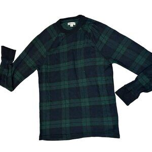 (5 for $25) J.Crew Double Knit‎ Lounge Shirt Blackwatch Plaid Green NWOT